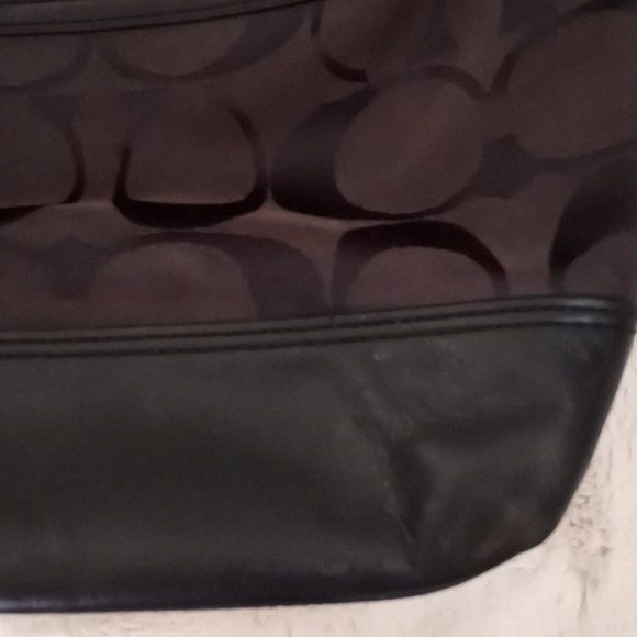 Coach Signature Legacy Leather and Canvas 21149 Classic Preppy  Black Brown Bag - Picture 5 of 11